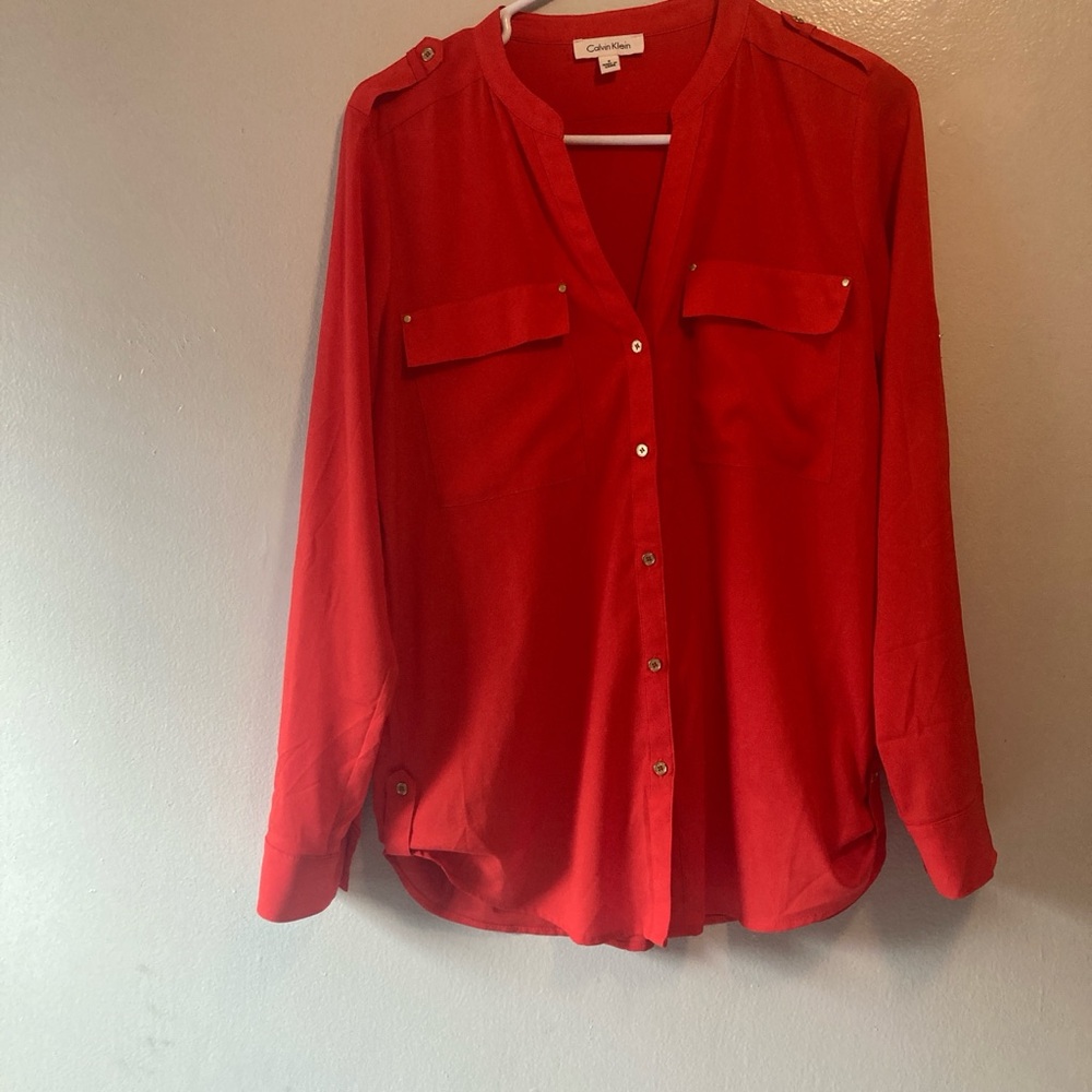 Calvin Klein Vibrant Red Blouse